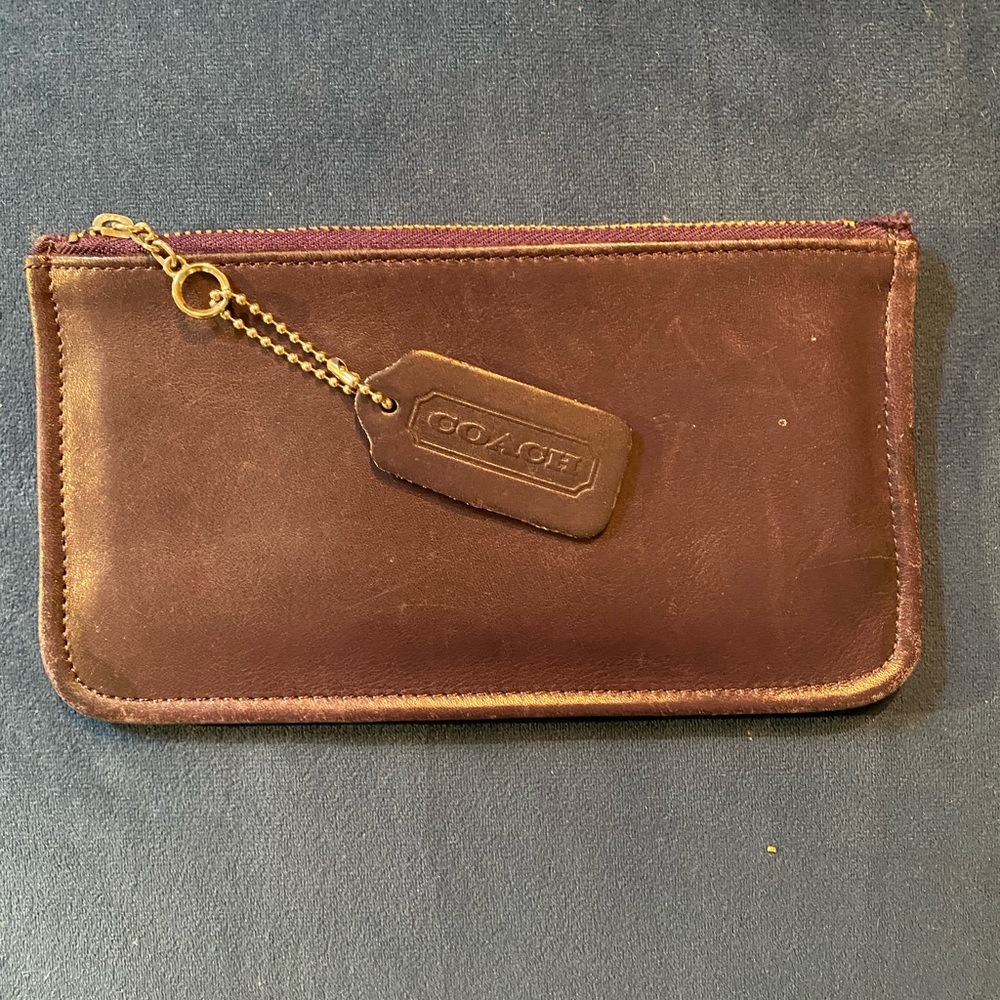 100% leather coach wallet/clutch, purple